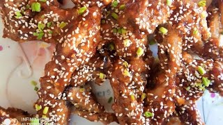 Korean Sticky Chicken Wings RecipeERWM [upl. by Nelra]