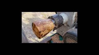 Woodturning  turned a piece of firewood into a marble vasewoodturning wood woodworking [upl. by Akehsar866]