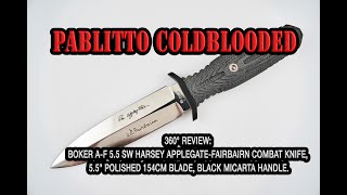 360° Review Boker AF 55 Harsey ApplegateFairbairn Combat Knife 55quot 154CM Blade Micarta Handle [upl. by Nairbal433]