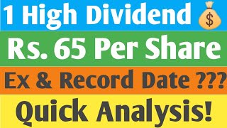 1 High Dividend  Rs 65 Per Share Dividend  Quick Fundamental Analysis  Sept Best Dividend  Hindi [upl. by Nomad874]