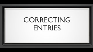 VCE Accounting  Correcting Entries [upl. by Fawcette]