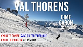 Skiing Cime Caron 3200m in Val Thorens Les 3 Vallées 4K UHD [upl. by Sal]