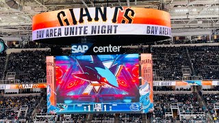 Canucks  Sharks on SF GIANTS MASHUP NIGHT 2024  Sights amp Sounds [upl. by Akirrehs]