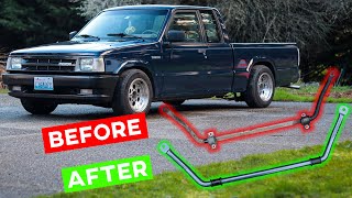 Putting A Stiffer Front Sway Bar On My Mazda Minitruck  Was It Worth It [upl. by Artim]