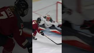 She stretches to make an INCREDIBLE shootout save hockey ottawacharge pwhl [upl. by Carlye]