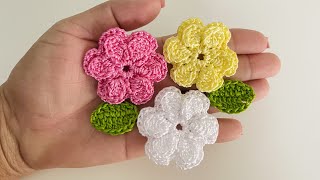 Flor de crochê para aplicação rápida e fácil [upl. by Brunella]