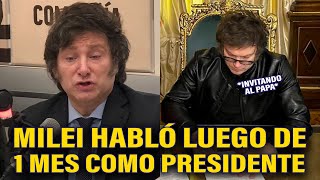 MILEI HABLA DE TODO TRAS CUMPLIR 1 MES COMO PRESIDENTE [upl. by Noivad]