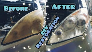 DIY Extreme Car Headlamp Polish Restore Blur Headlamp Repair Headlights Permanently [upl. by Shayn]