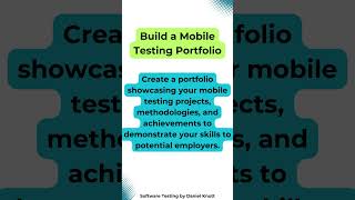 Build a Mobile Testing Portfolio softwaretesting mobiletesting [upl. by Hugon450]