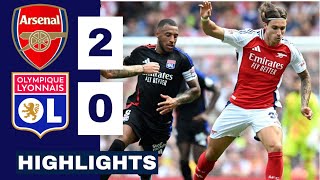 Arsenal vs Lyon 20 HIGHLIGHTS  Calafiori DEBUT  Emirates Cup 2024 [upl. by Willow879]