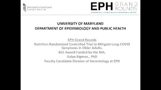 Nutrition Randomized Controlled Trial to Mitigate LongCOVID Symptoms in Older Adults [upl. by Eeram]