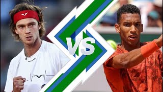 Andrey Rublev vs Felix AugerAliassime  BOODLES CHALLENGE 2023 [upl. by Anauqaj917]