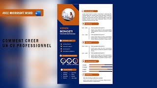 Comment créer un CV Pro avec Ms Word Pas à pas et non saute saute [upl. by Akirdnuhs]