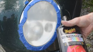 Restore Headlights with Sandpaper amp Meguiars Ultimate Compound [upl. by Tenej]