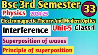 L1 Principal of superposition of waves BSc 3rd Semester Physics unit5 Interference yourbscguide [upl. by Rahman47]