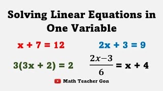 Solving Linear Equations in One Variable  Grade 7 Math MathTeacherGon [upl. by Giverin]