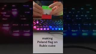 making the Poland flag on a rubix cube cubing rubixcube [upl. by Nomelihp]