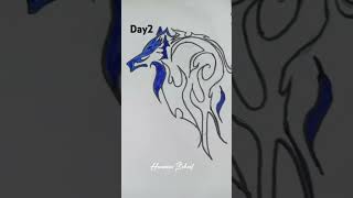 Day 2 of the challenge drawing talent art wolf [upl. by Adnawad26]