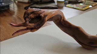 1Piece Driftwood Snake Carving Project [upl. by Leanard]