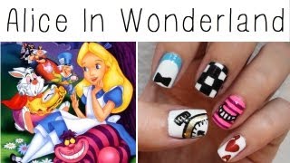 Alice In Wonderland Nail Art [upl. by Neened]