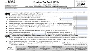 IRS Form 8962 walkthrough Premium Tax Credit [upl. by Arathorn]