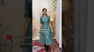 Coat collar front slit kurti full video👆Link sewing collarkurti shorts [upl. by Ahsitel]