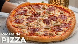 Receta de Pizza casera como hacer una pizza fácil rápida y a la vez deliciosa [upl. by Nomolos]