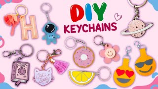 10 DIY KEYCHAINS  How To Make Cute Keychains [upl. by Sternlight]