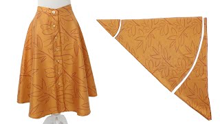 NO ZIPPER NO ELASTIC It is very easy to sew this circle skirt [upl. by Barbur670]