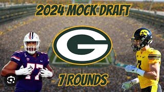 2024 GREEN BAY PACKERS MOCK DRAFT FULL 7 ROUNDS LOTS OF RBLB AND DB PICKS HERE [upl. by Adara]