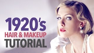 1920s makeup amp hair tutorial [upl. by Ahsinrat36]