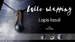 How to wire wrap jewelry Wire wrapping gemstones  Lapis lazuli bead pendant [upl. by Rawdon]