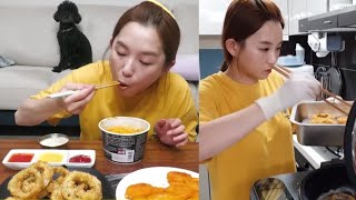 Yummy hamzy mukbang Deep fried onion rings [upl. by Hilliary]