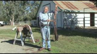 How to Tie the Mecate to a Snaffle Bit Bridle with Slobber straps [upl. by Janie]