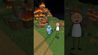 Stickmans Minecraft House is on FIRE and Hes PANICKING 2024 [upl. by Neelsaj]