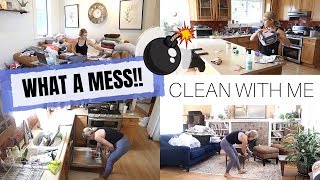 NEW MAJOR CLEANING MOTIVATION  SPEED CLEANING A MESSY HOUSE  SAHM [upl. by Ened]