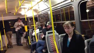 Drunk homeless man singing in a tram [upl. by Rehtaef]