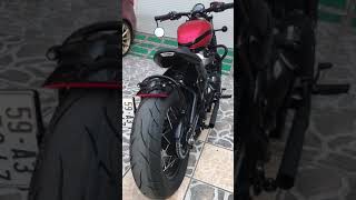 Triumph bobber black with British custom exhaust in Vietnam [upl. by Niddala719]