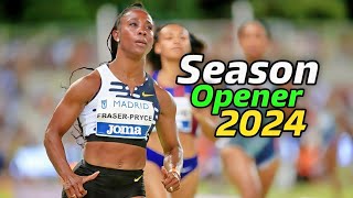 ShellyAnn FraserPryce 100m Season Opener 2024 [upl. by Darell]