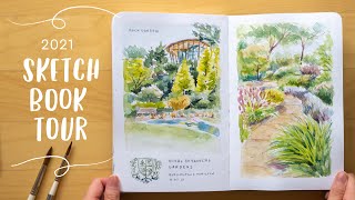 Watercolor Sketchbook Tour  2021 Urban and Indoor Sketching [upl. by Aicilyhp392]