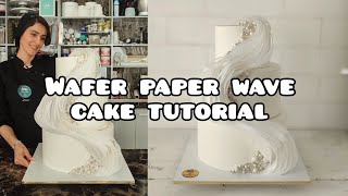 wafer paper wave Cake Tutorial waferpaperwave waferpaperwavetutorial caketutorial [upl. by Enilkcaj972]