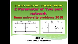 z parameters of two port network  z parameters of two port network problems  Circuit analysis [upl. by Revned117]