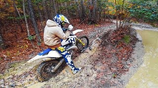 Autumn Trail Riding TC250 2Stroke and KX250F [upl. by Einahpit]