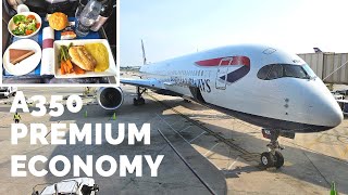 British Airways PREMIUM ECONOMY London to Philadelphia  Airbus A3501000 [upl. by Harlene]