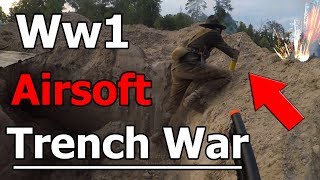 INTENSE WW1 Airsoft Trench War WITH FIREWORKS [upl. by Gui]