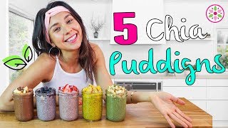 5 CHIA PUDDINGS FOR BREAKFAST Easy amp Vegan😋Yovana [upl. by Smart]