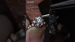 💎MW Jewelry Pure Handmadering moissanite ring round diamond Wedding ring highjewelry [upl. by Arleta]