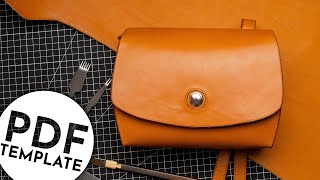 Make a leather handbag with PDF template [upl. by Sihon282]