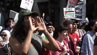 Thousands take to San Francisco streets rallying in support of Palestinians End the bloodshed [upl. by Elawalo]