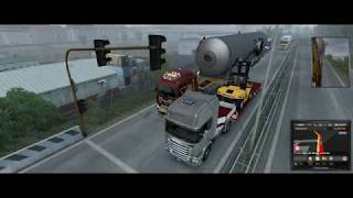 Oversize 9 axles steerable dolly trailer ETS2 132 [upl. by Helaina]